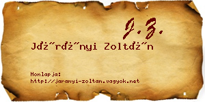 Járányi Zoltán névjegykártya