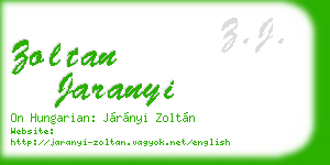 zoltan jaranyi business card