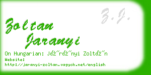 zoltan jaranyi business card